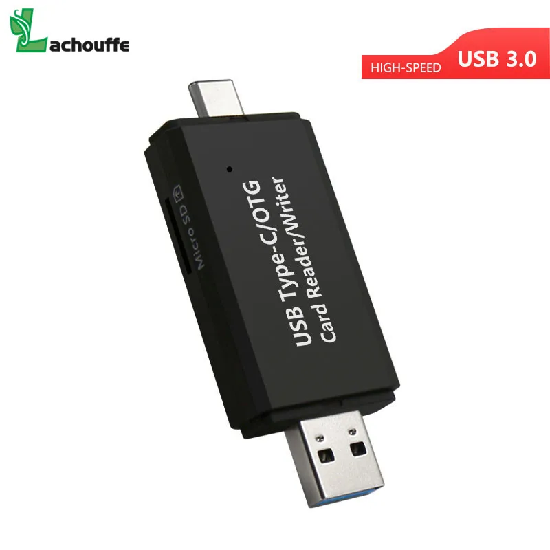 High-speed USB 3.0 Type C 2 In 1 OTG Card Reader USB Universal TF/SD Card Reader for smart phone/Computer/Type-C deveices