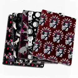 50*145cm Patchwork Skull  Polyester Cotton Fabric for Tissue Sewing Quilting Fabrics Needlework Material DIY Handmade,c17111