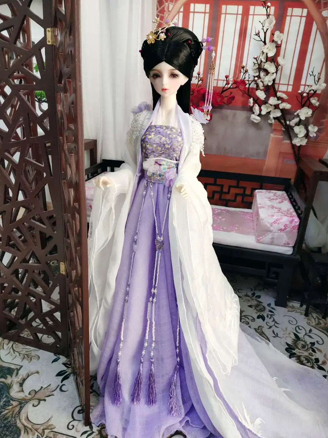 1/4 1/3 Skala BJD Kleidung Puppe Zubehör Chinesische Alte Kostüm Hanfu Fee Kleid Outfits für BJD/SD MSD SD13 C0728