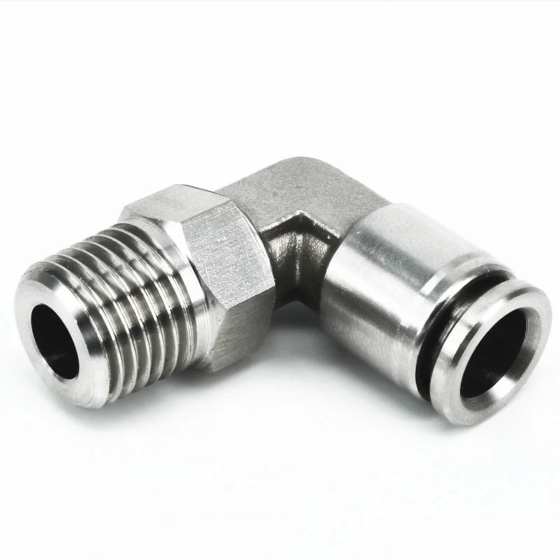 304 PL series stainless steel quick insert right Angle elbow connector PL4- PL6 PL8 PL10 PL12 PL14 PL16-M5/M6 01/02/03/04