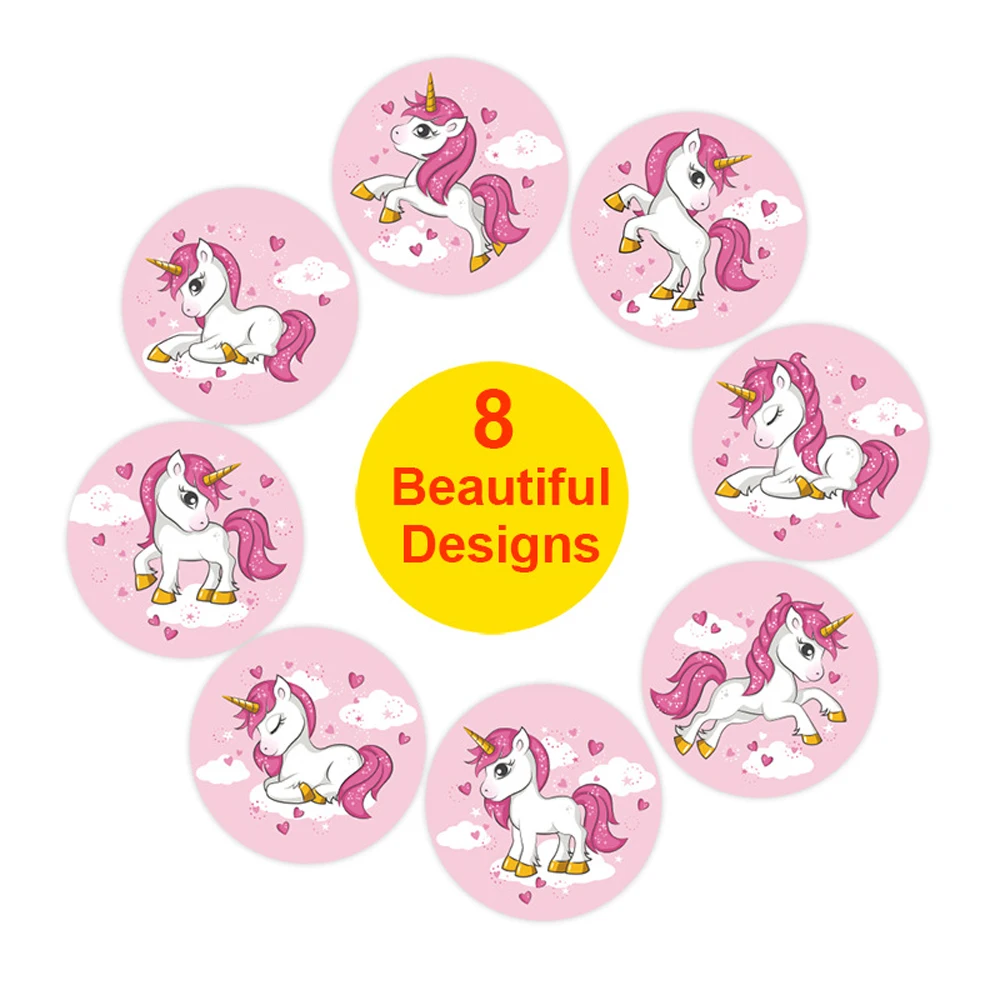 100-500pcs Unicorn Sticker Cute Animals Sticker for Kids Classic Toy Decoration School Teacher Supplies Encouragement Sticker