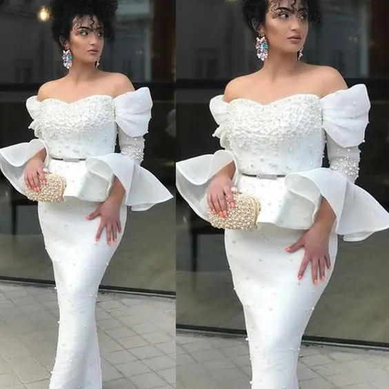 SuperKimJo 2022 Abendkleider فساتين سهرة إسلامية طويلة مطرز حورية البحر أنيقة بيضاء ثوب مسائي 2023 Vestidos De Mujer