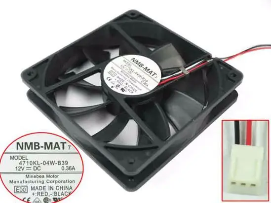 

NMB-MAT 4710KL-04W-B39 E00 DC 12V 0.36A 120x120x25mm Server Cooling Fan