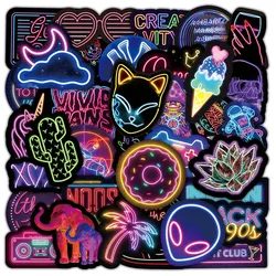 10/30/50/100PCS Cartoon Neon Light Graffiti Stickers Car Guitar Laptop Motorcycle Phone Bike Classic Toy Decal Sticker for Kid
