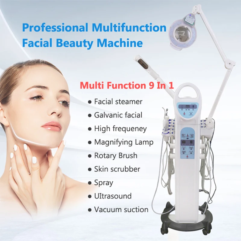 

9 In 1 Multifunctional Microdermabrasion Machine Vacuum Hydrate Suction Facial Cleaning Hot Steamer Skin Care Tools Machine