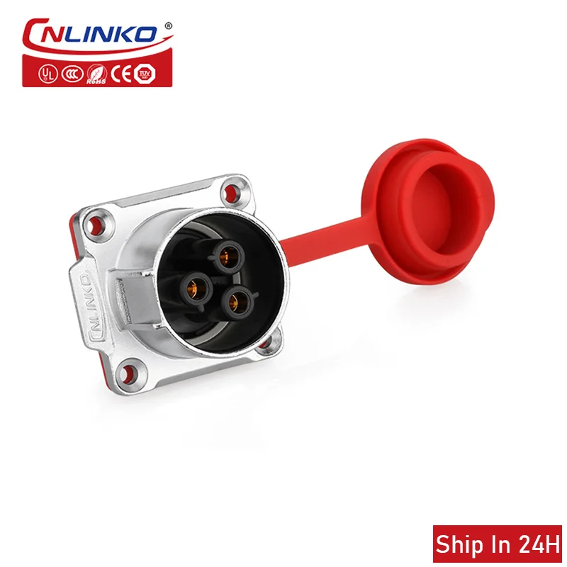 Cnlinko LP24 plastica IP67 impermeabile 3pin presa elettrica aeronautica AC500V 25A connettore di alimentazione per collegamento a filo circolare