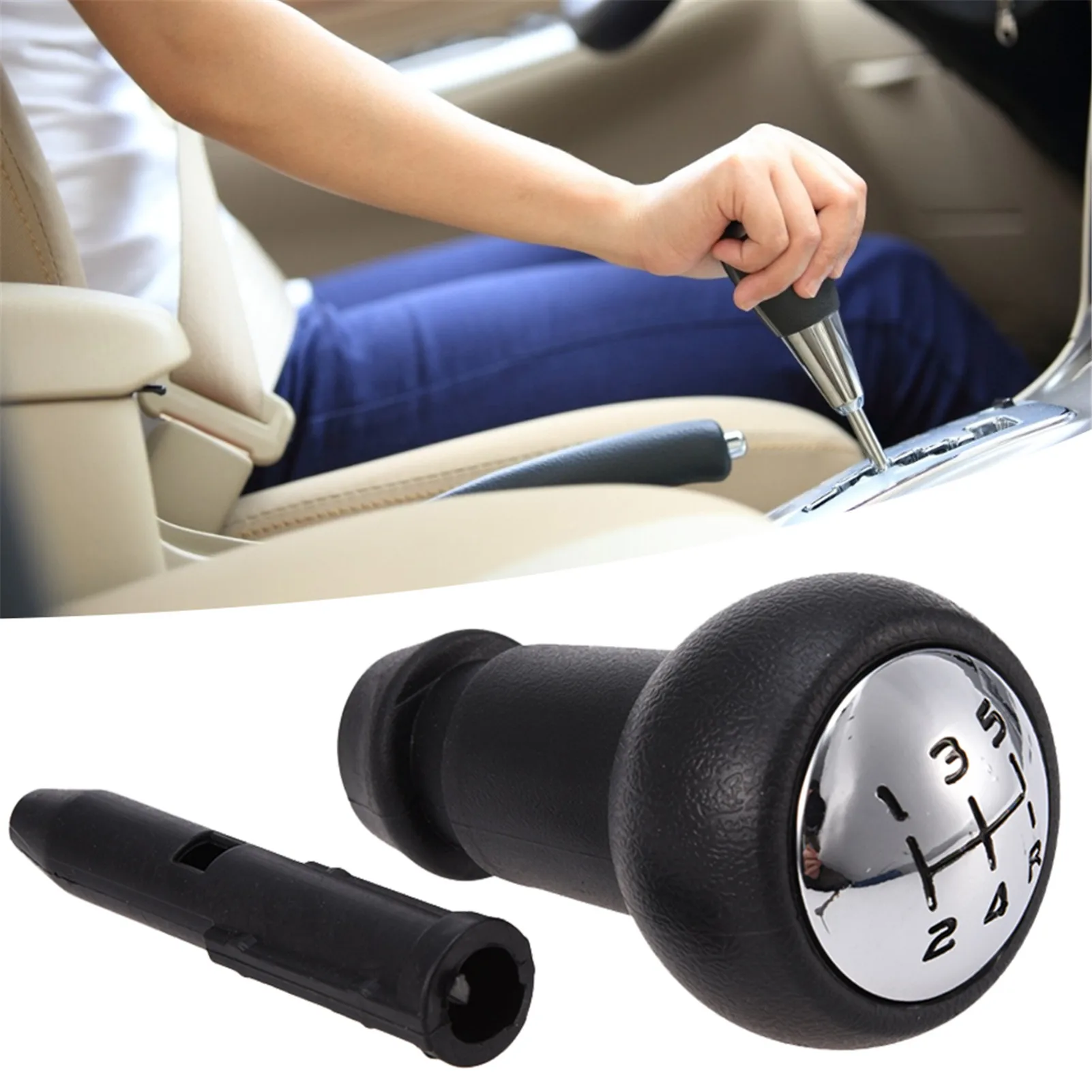 5 Speed Car Gear Shift Shifter Knob for Peugeot CITROE-N 106 206 306 406 107 207 307 C2 C4 SAXO with Converter Auto Accessory