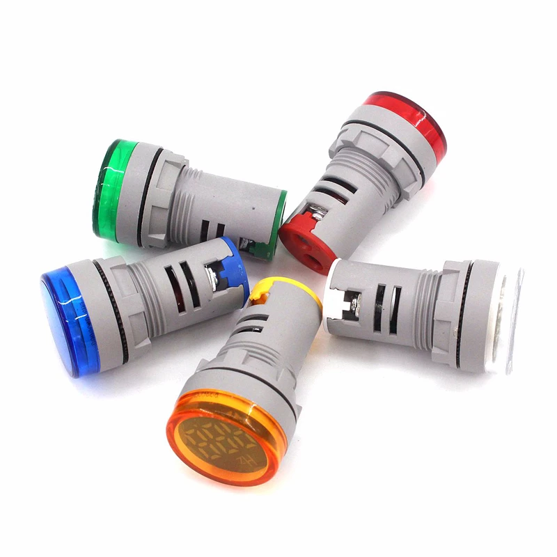 22mm LED AC Digital Display Frequency Table Hertz Meter Voltmeter Indicator Light Signal Lamp Boat Warning Lights Range 0-99Hz