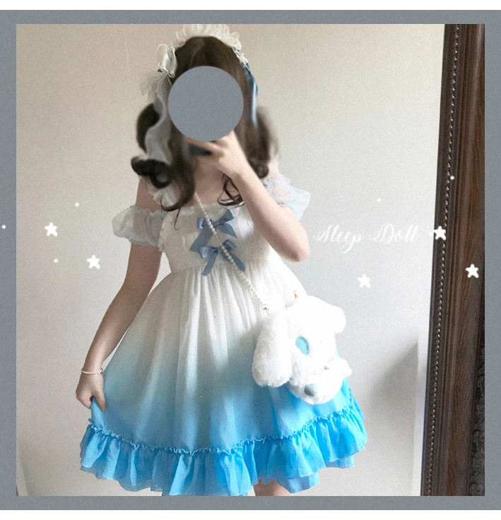 Sommer palace süße prinzessin lolita strap kleid vintage hohe/mittleren taille viktorianischen kleid kawaii mädchen gothic lolita weiche mädchen