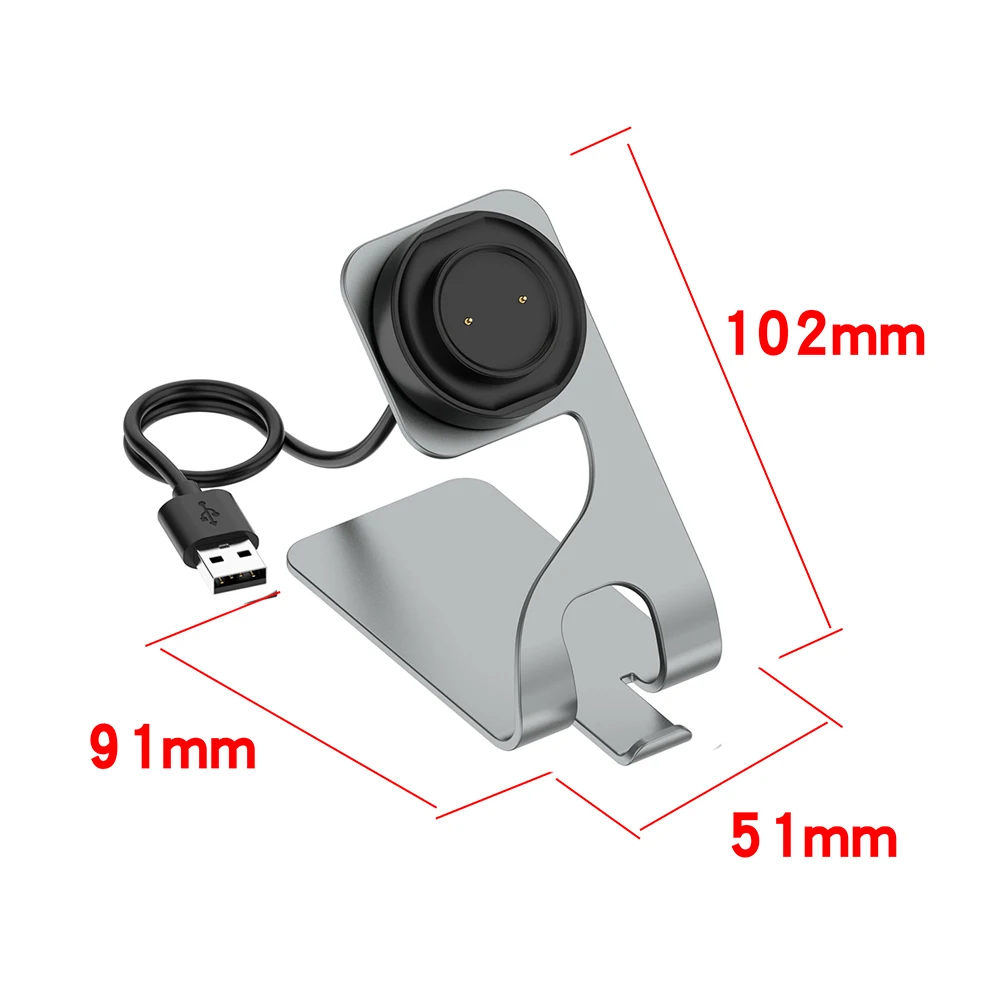 Mini base de carga de aluminio para Amazfit Bip 3/ GTR 2 2e, soporte de cargador, Cable de carga USB, accesorios de Metal