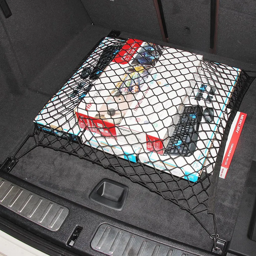 Car Storage Net Rear Trunk Sundries Cargo Nylon Elastic Mesh Net Bab Automotive Accessory  70x70cm