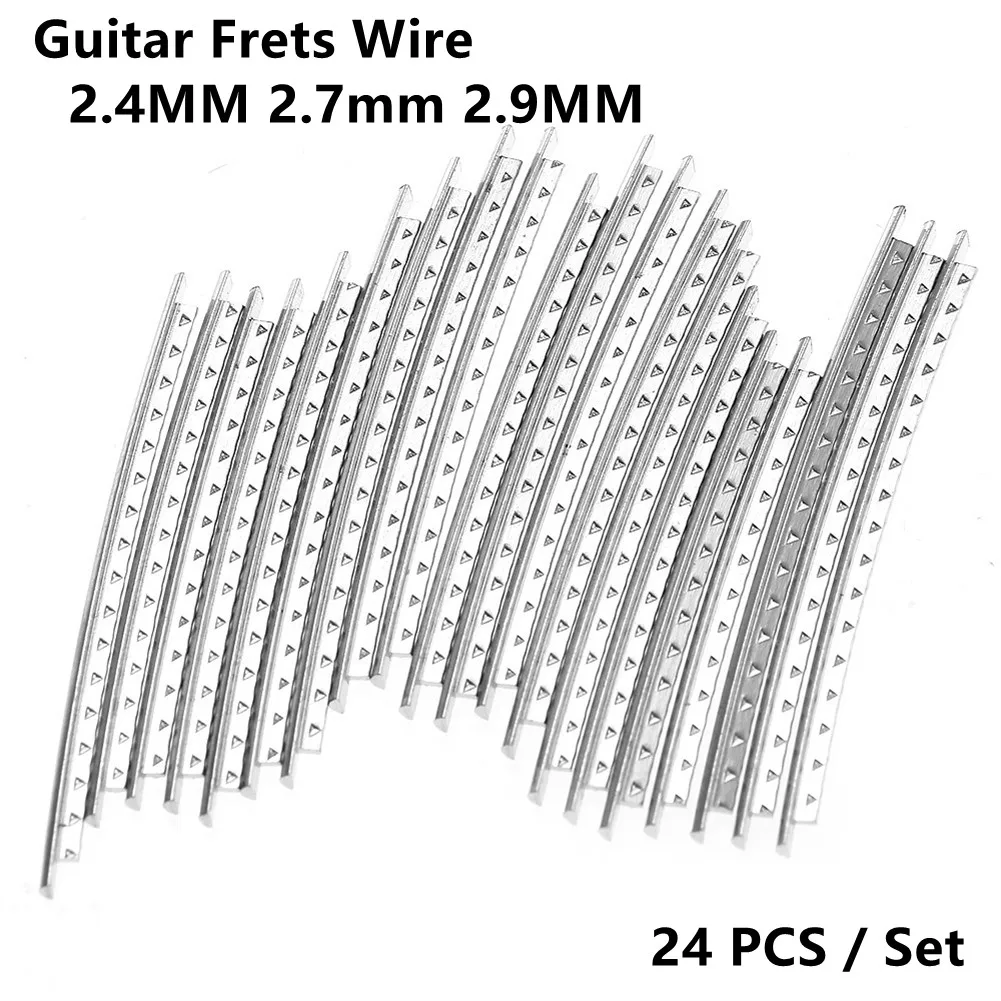 Fil de frettes argentées pour JE2.4 mm, 2.7mm, 2.9mm, matériel de réparation d\'outils de luthier, touche en dégrad, accessoires, 24 pièces