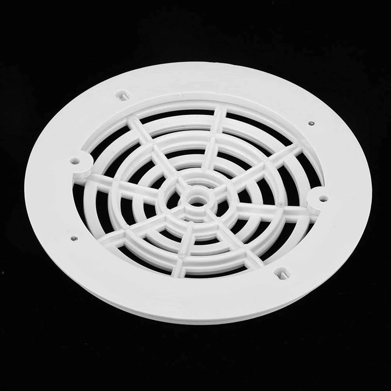 8Inch Pool Main Drain Cover The Top Grate Bottom Mounting Plates White Replacement Pool Drain Cover Pool Outlet Cover