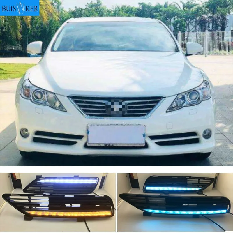 

1Pair LED DRL Daytime Running Light With Turn Signal Fog Lamp DRL For Toyota MARK X REIZ 2010-2013