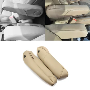 2 pezzi in pelle PU beige con copertura bracciolo in spugna per Honda CRV CR-V 2007 2008 2009 rivestimento interno della maniglia del bracciolo del sedile laterale