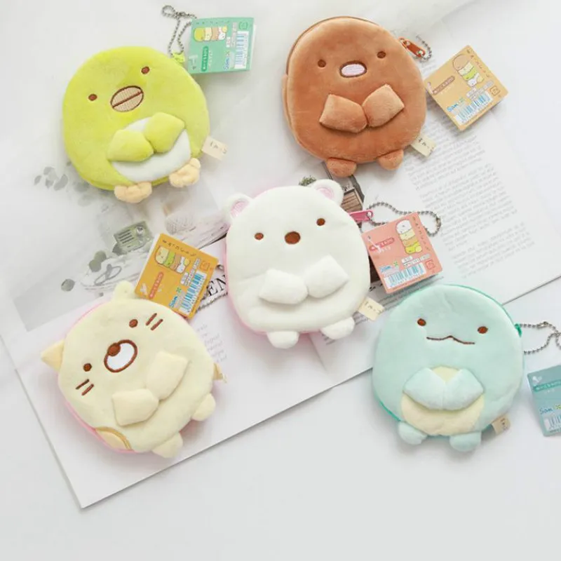 

1pc lovely Sumikko Gurashi Plush Purse Toy Cartoon Stuffed Dolls for Kids girl Gift Coin Storage Purse Plush Wallet Hang Pendant