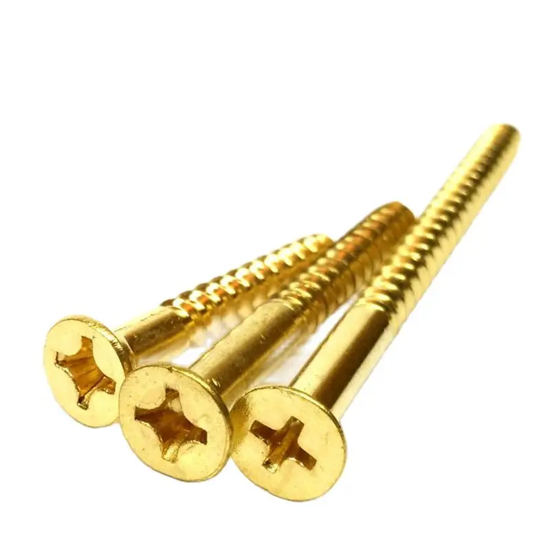 Pure Brass Phillips Countersunk Head Screw ,m2 m2.5 m3 m3.5 m4 m4.5 m5 m6 Self Tapping Phillips Wood Screws ,A048