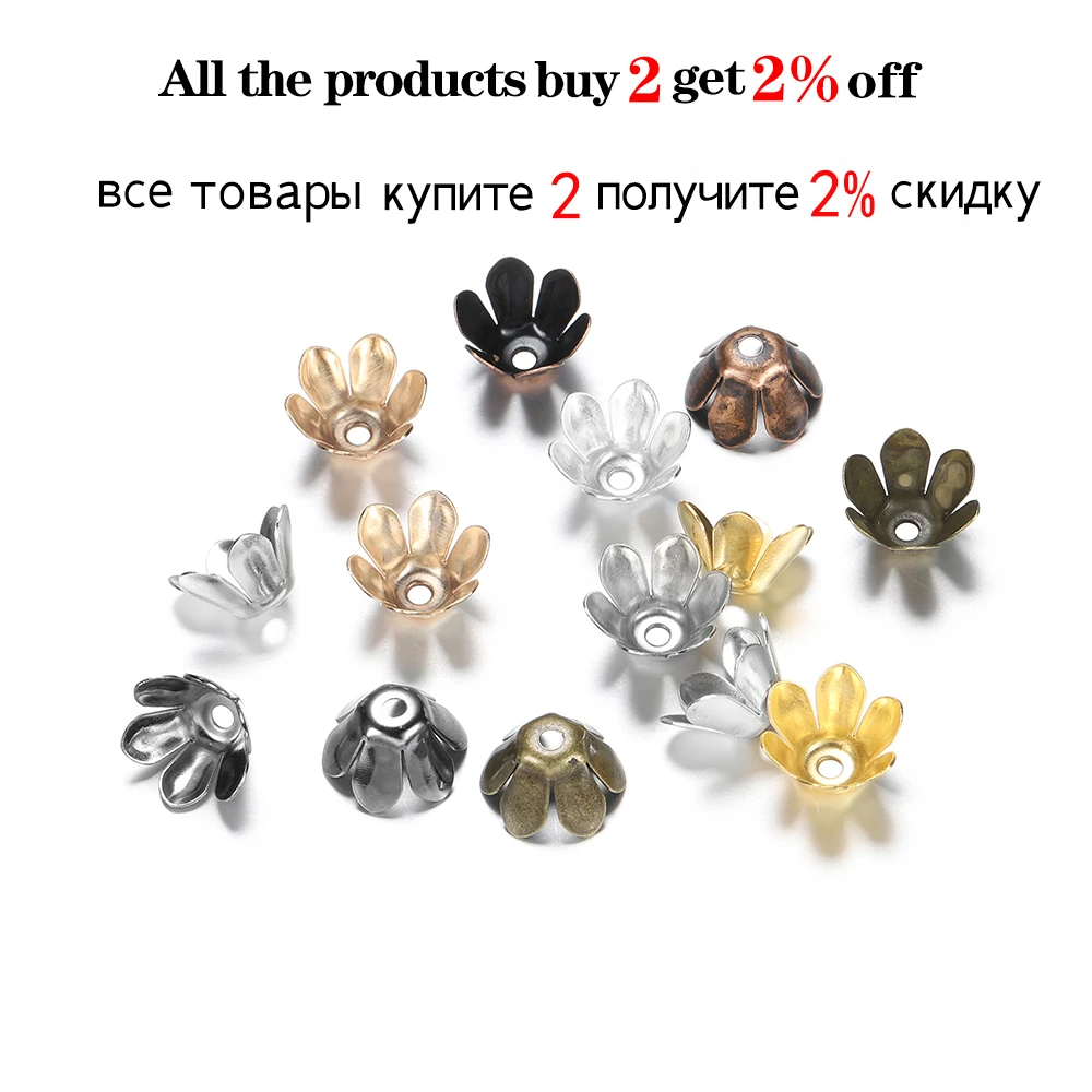50 sztuk/partia antyczny brąz Spacer Apart koraliki czapki kwiat lotosu metalowe koraliki zaślepki dla DIY komponenty do wyrobu biżuterii akcesoria — zdjęcie 3