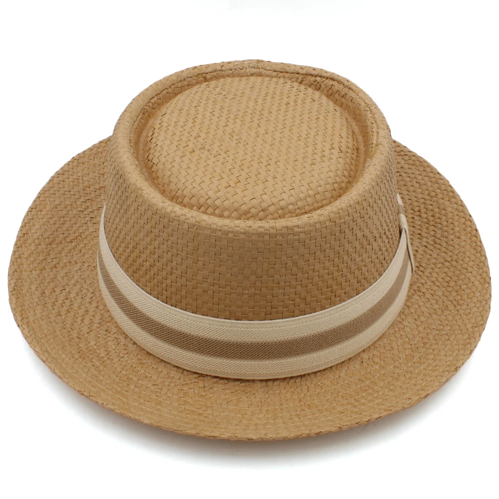 Larger Size US 7 1/2 UK XL Men Women Classical Straw Pork Pie Hats Fedora Sunhats Trilby Caps Summer Boater Beach Travel Party