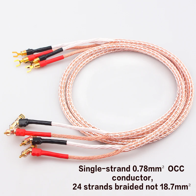 Para pamiątkowych edycji 12TC OCC 24 kabel głośnikowy audio HIFI typu pistoletowego pozłacany kabel wzmacniacza mocy z wtyczką bananową