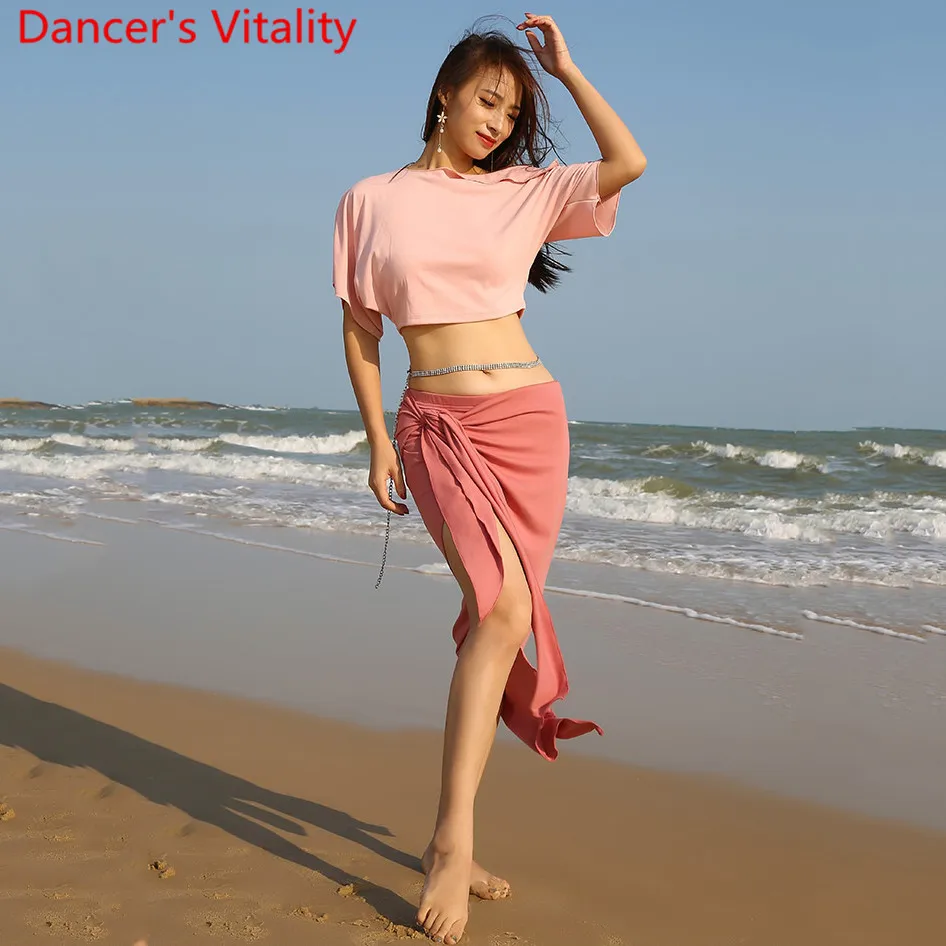 New Belly Dance Practice Clothes Color Diversity Top Bandage Skirt Set Oriental Indian Dancing Matching Beginners Practice Cloth