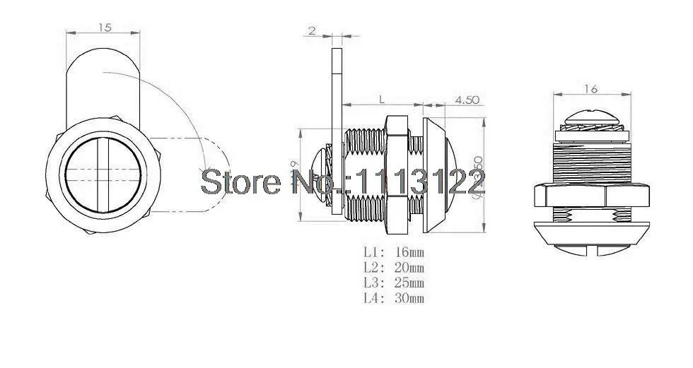 Keyless Cam Lock for Furniture Cabinet Coin Slot Cam Lock Bus Cabinet Door Lock Turn to open Cabinet lock 1 PC