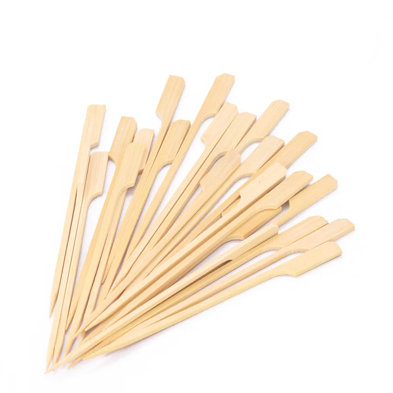 100pcs 15cm Bamboo Skewers Paddle Sticks For BBQ Grill Kebab Barbeque Fruit Toothpicks Party Supplies Outdoor Tools