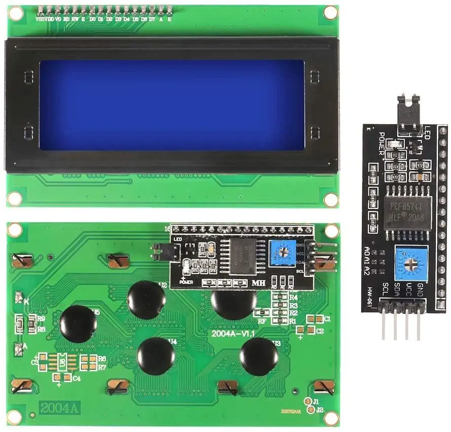 IIC I2C TWI Serial LCD 2004 20x4 Blue Backlight Module with I2C Interface Adapter Compatible with Raspberry Pi