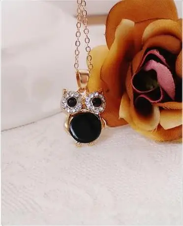 New fashion Black and white owl pendant necklace For Women girl Accessories  jewelry wholesale