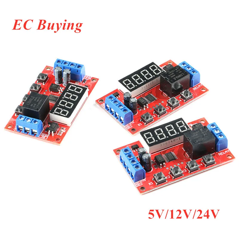 DC 5V 12V 24V 10A Adjustable Time Delay Relay Module LED Digital Timming Relay Timer Delay Trigger Switch Timer Control Switch