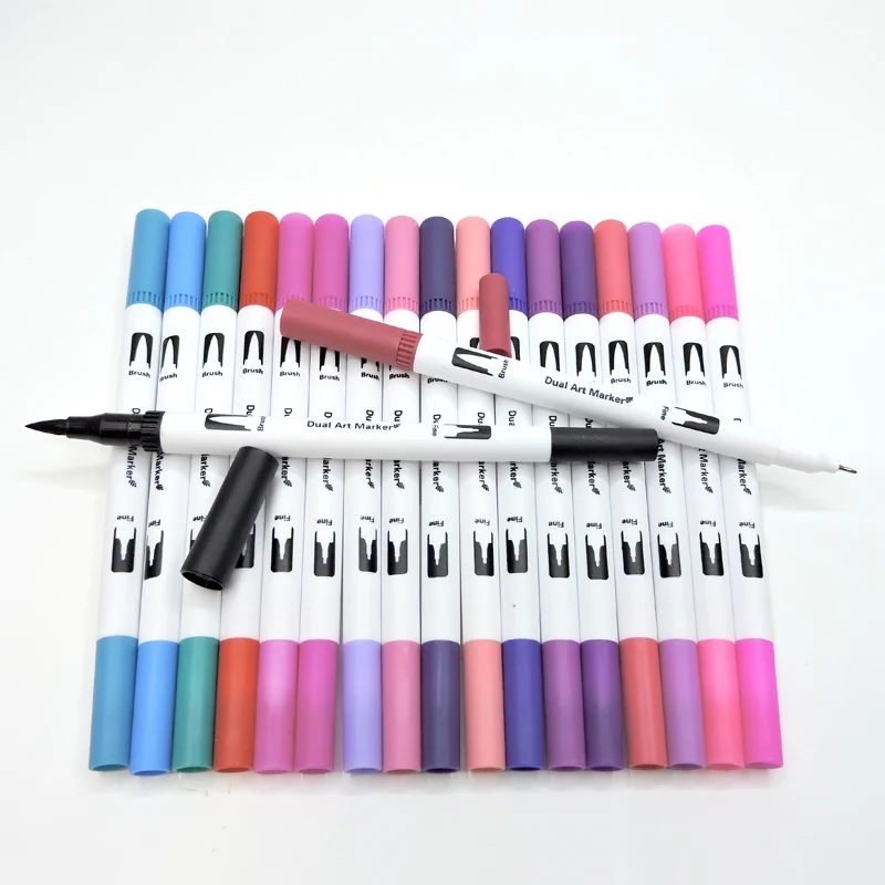 12/60//100/120PCS Dual Tip Brush Marker Pen Fine Liner Watercolor Art Markers For Coloring Drawing Painting sketching markers