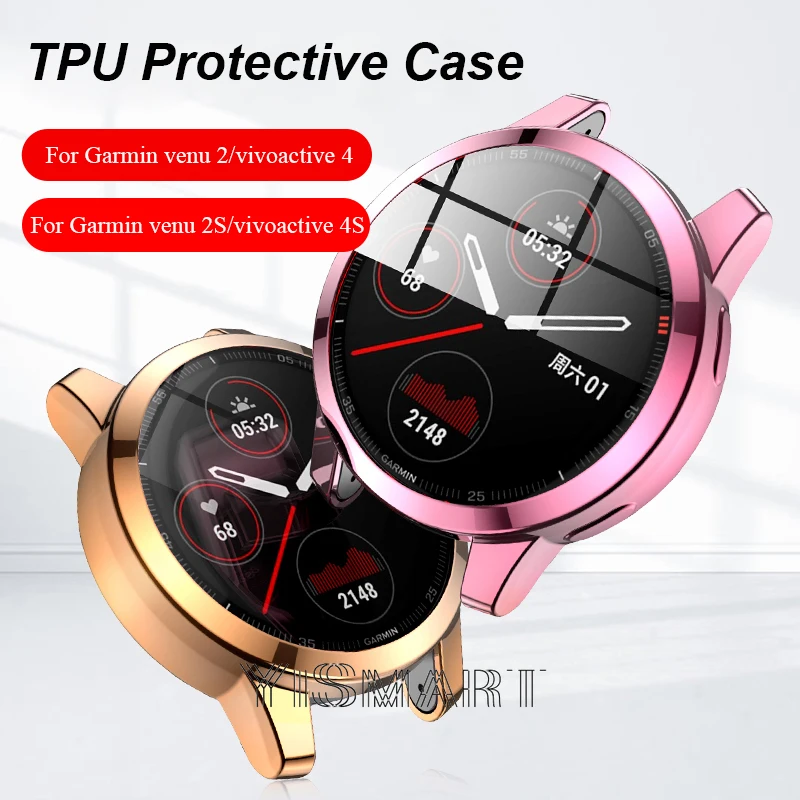 Capa protetora para vivoactive 2 2s, proteção de tela cheia e macia para relógio garmin vivoactive 4