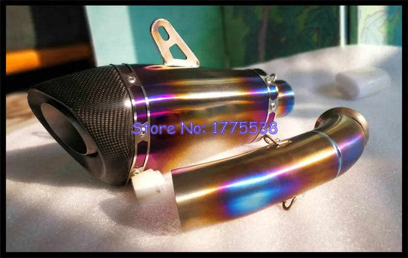 Titanium Alloy for KTM 390 DUKE RC 390 2017-2023 Motorcycle Exhaust Muffler Escape Link Pipe Carbon Tip for KTM RC 390 DUKE 390