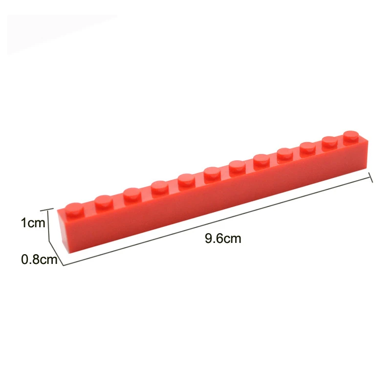 5PCS DIY Building Blocks 1x12 Dots Thick Figures Bricks Educational Creative Toys for Children Size Compatible With Brands