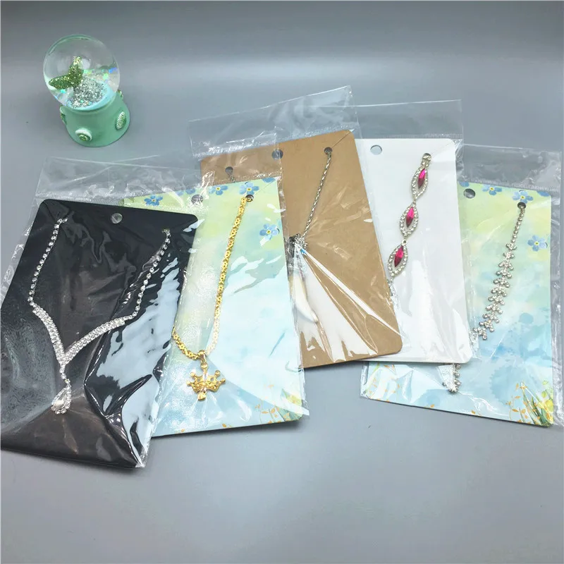 50Pcs Paper New Necklace Packing Cards 15*10cm Fashion Pendant Displays Card Women Set Jewelry Gift Card+50pcs opp bag