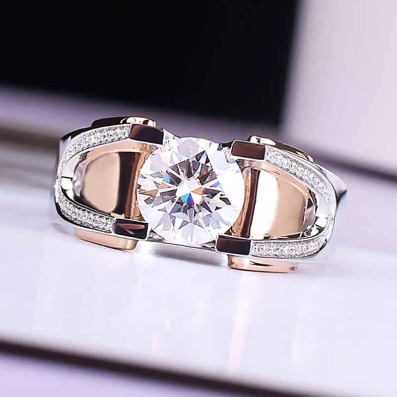 Crystal Zircon Diamonds Gemstones Bague Finger Band Rose Gold & White Silver Color Rings for Men & Women Fashion Jewelry Gifts 3