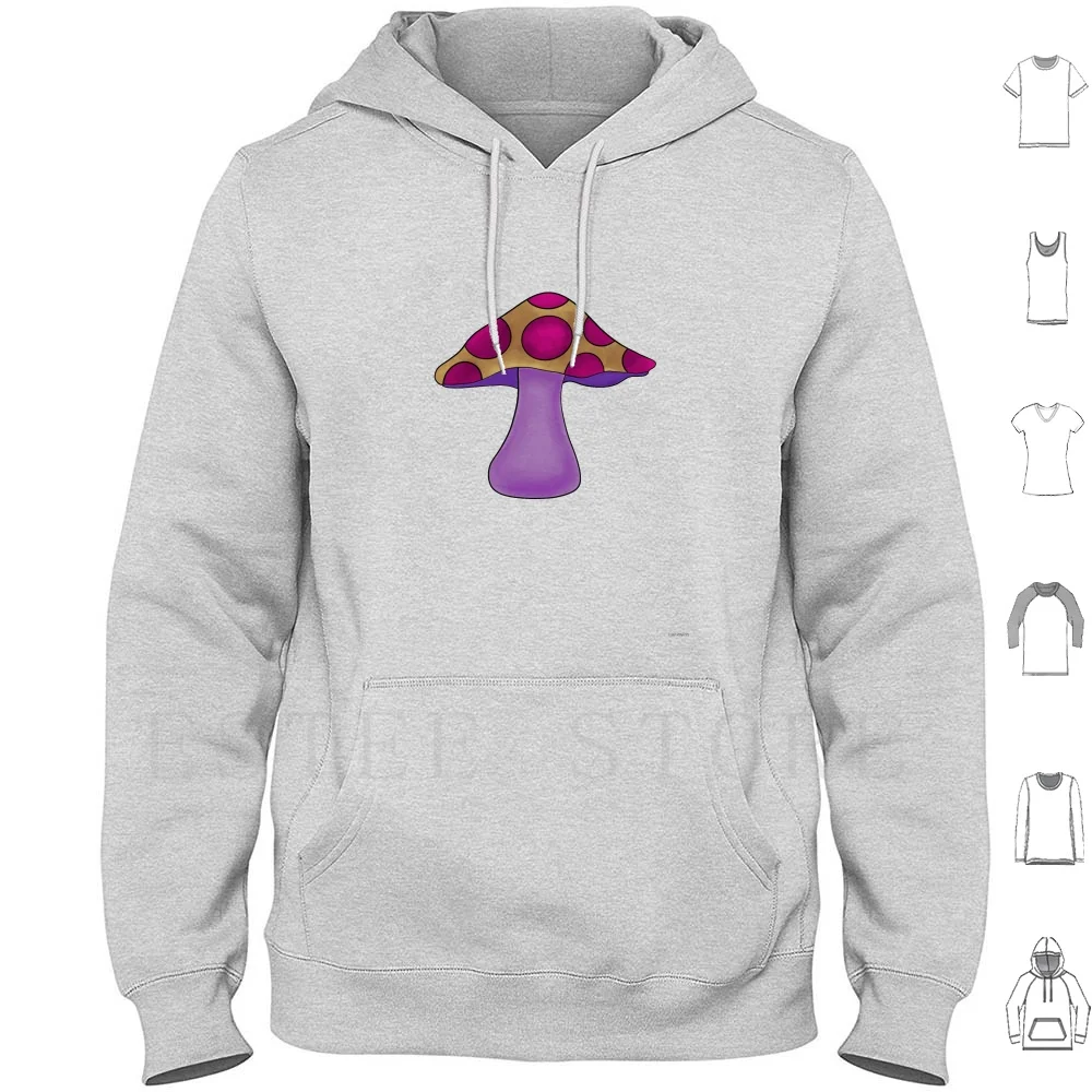 Shroom Hoodies Long Sleeve Mushroom Shroom Psychedelic Psych Delic Purple Pink Neon Cartoon Alice In Alice Strange