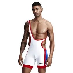 Contrast Color Wrestling Singlet Men Bodywear Bodysuit Sexy Gay Mens Undershirt Lingerie Singlet Underwear Workout Clothes