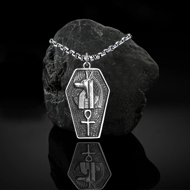 

2024 New Arrival Anubis Wolf Men's Pendant Vintage Necklace Domineering Retro Life Charm With 60Cm Stainless Steel Sweater Chain