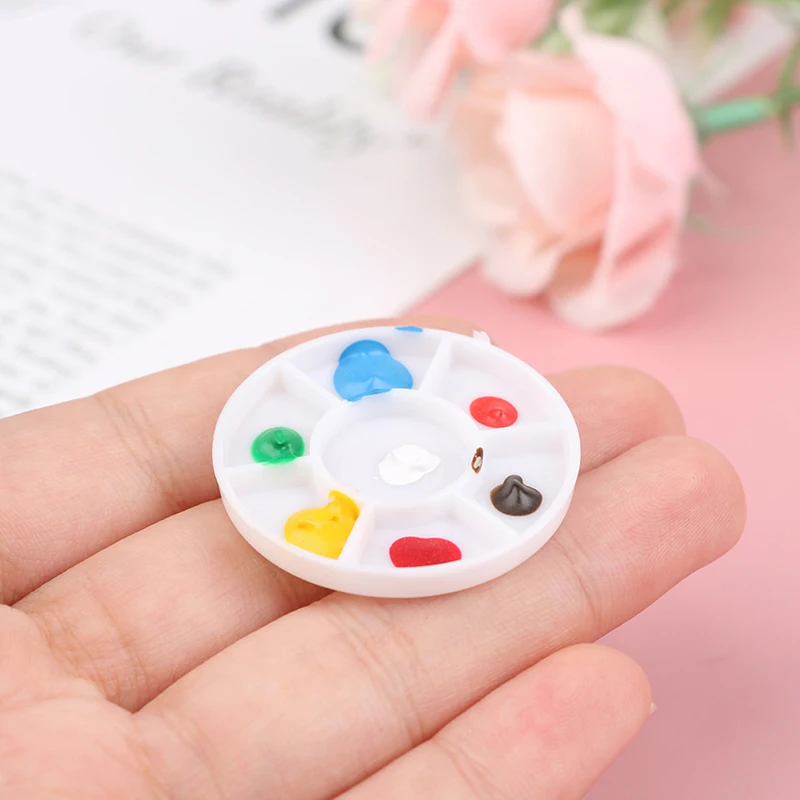 Palette d'art Miniature pour maison de poupée 1:12, Mini modèle de boîte de peinture, accessoires de bricolage pour jouets de décoration de maison de poupée