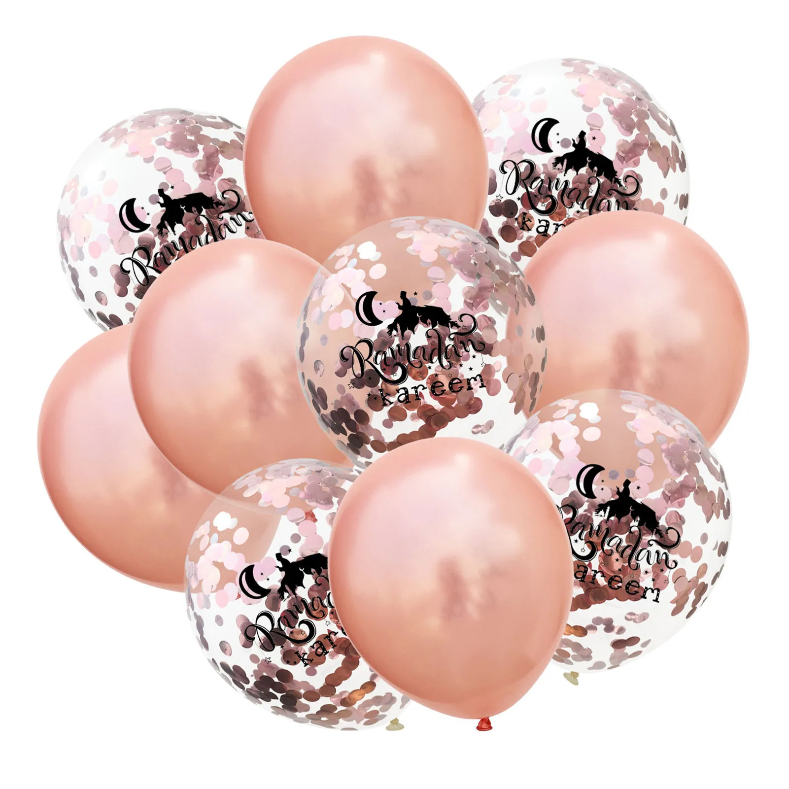 10 stücke Ramadan Kareem Eid Mubarak Latex Ballon Set Ramadan Party Dekorationen Liefert Mit Konfetti Pailletten Drop Schiff Großhandel