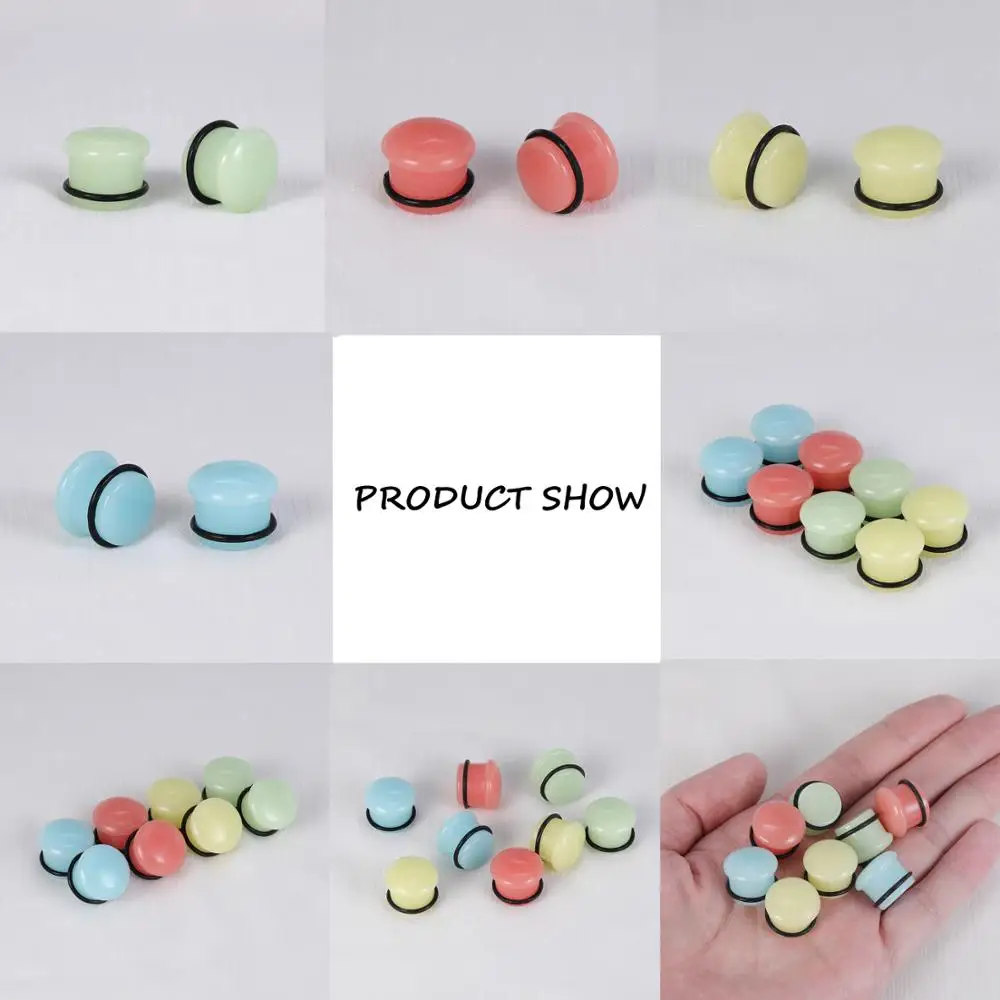 5-18mm Ear Tunnels Plugs Stone Ear Tunnels Luminous Plugs and Tunnels Ear Gauges Ear Strecher Expander Body Piercing Jewelry