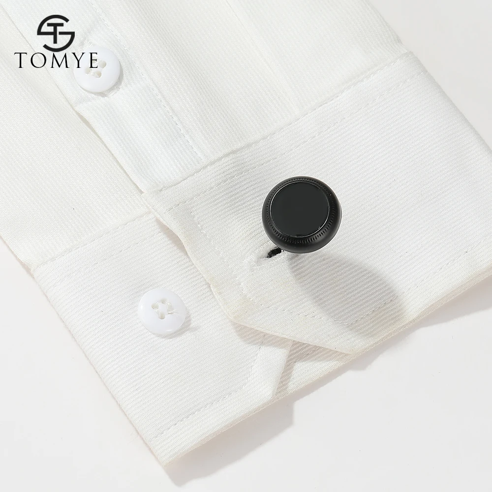 Cufflinks Mens TOMYE XK20S060 High Quality Fashion Round Black Metal Buttons Formal Dress Shirt Cuff Links for Wedding Gifts