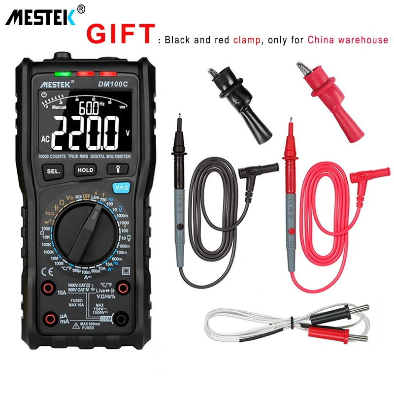 MESTEK Multimeter Digital True RMS NCV Automatic Resistance Voltage Temperature Multimetro Non-Contact Multi Tester