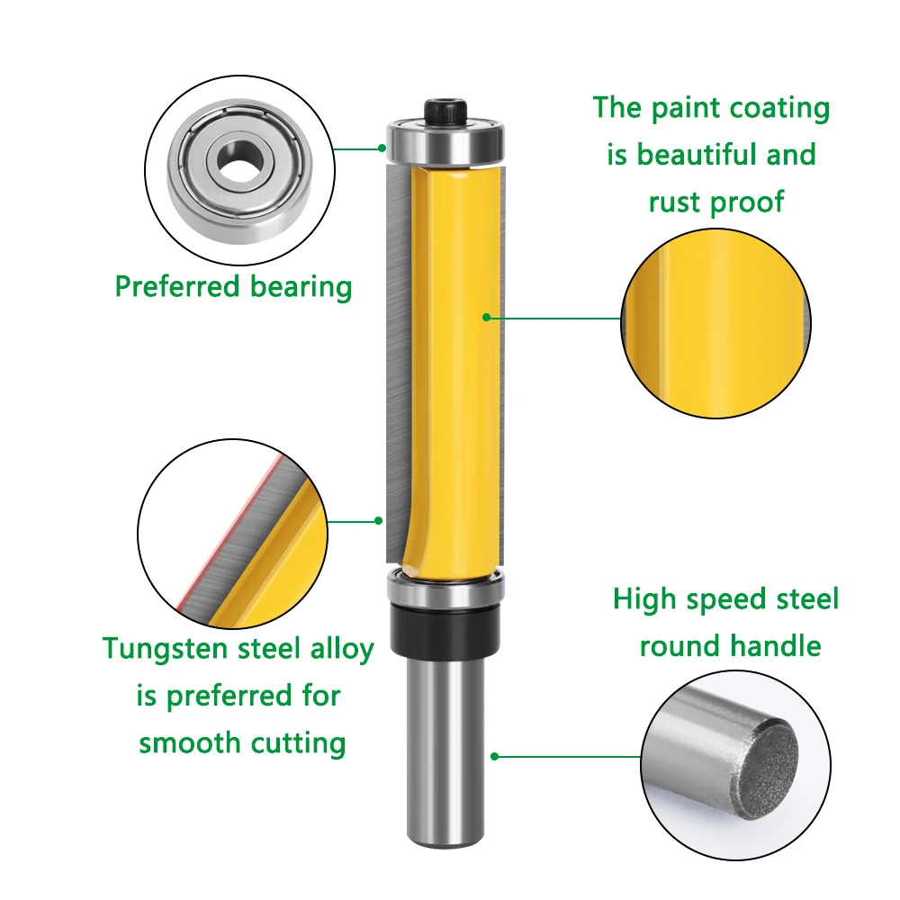 Imagem -02 - Lavie-router Bit Fresadora para Madeira Superior e Inferior Rolamento Flush Trim Padrão Cortadores de Madeira Mc03010 12 mm 1pc 1pc
