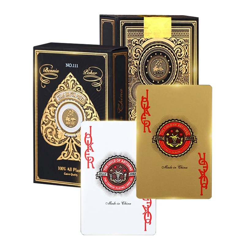 

Top Grade Golden PVC Plastic Bridge Poker Frosting Baccarat Gold Plated Playing Cards Texas Hold'em 58*88mm Gambling Board Games