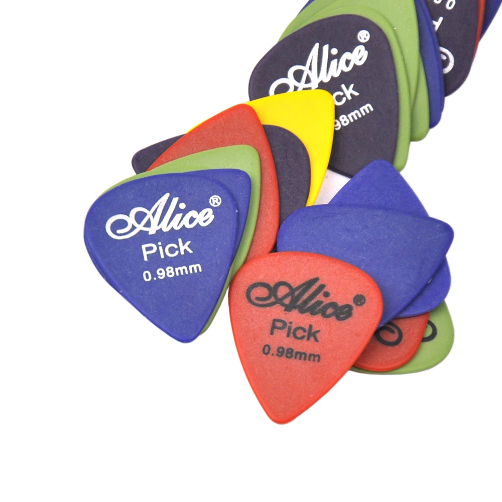 

Lots of 100pcs Alice AP-T 0.98mm Heavy Delrin Guitar Picks Plectrums Mixed Colors