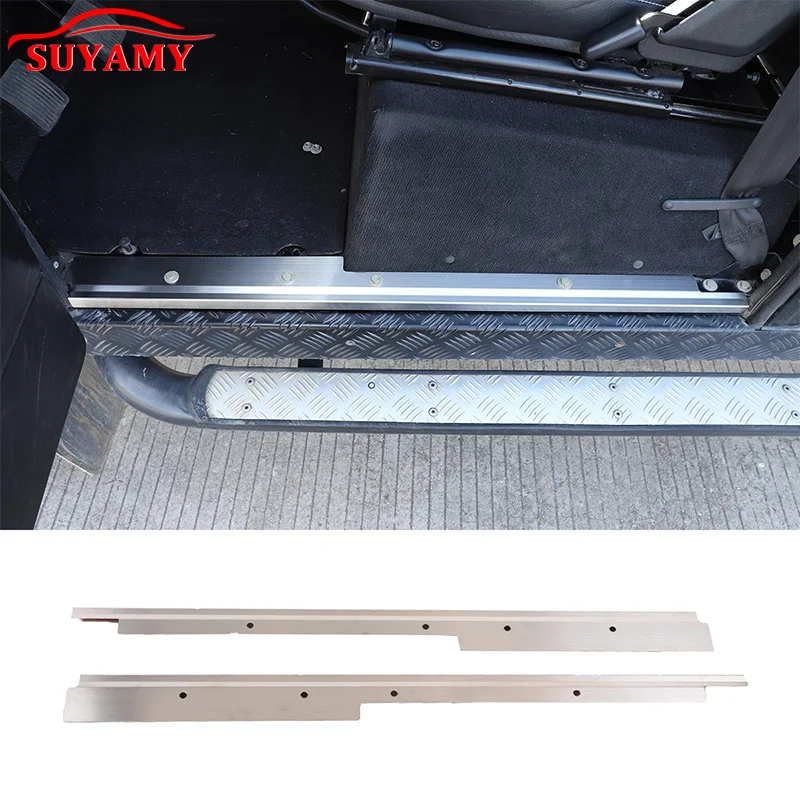 

For Land Rover Defender 2004-2019 Car Stainless Steel Welcome Pedal Door Sill Scuff Plate Inner Built Threshold Accessories 2pcs