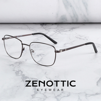 ZENOTTIC 2024 Titanium Alloy Glasses Business Style Optical Korean Eyewear Men Square Non-Prescription Eyeglasses Frames