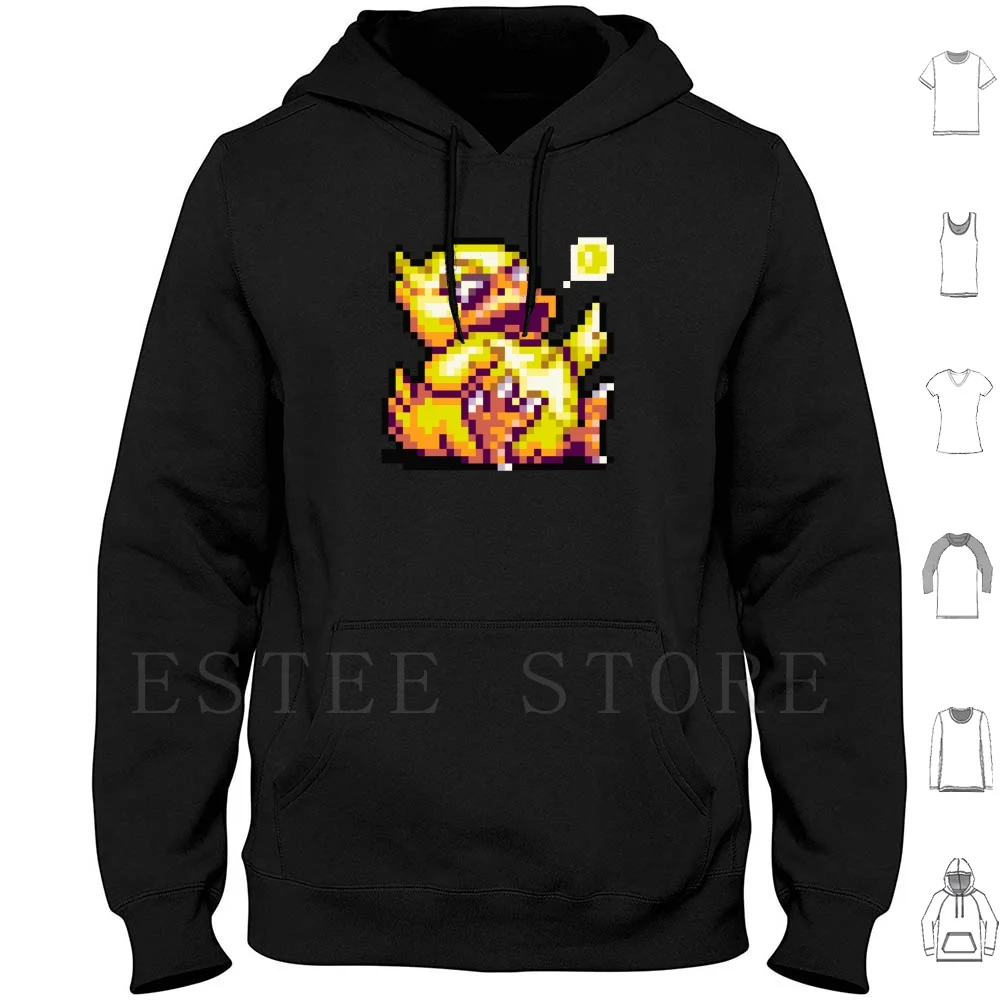 Fat Chocobo Hoodie Long Sleeve Chocobo Chrono Trigger Rpg Jrpg Final Fantasy Squaresoft Pixel Pixel Art Retro Game Gamer